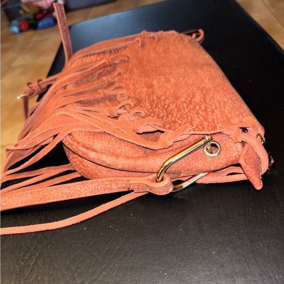 Free People Real Suede Fringe Leather Crossbody Bag - Tan - Picture 2 of 12